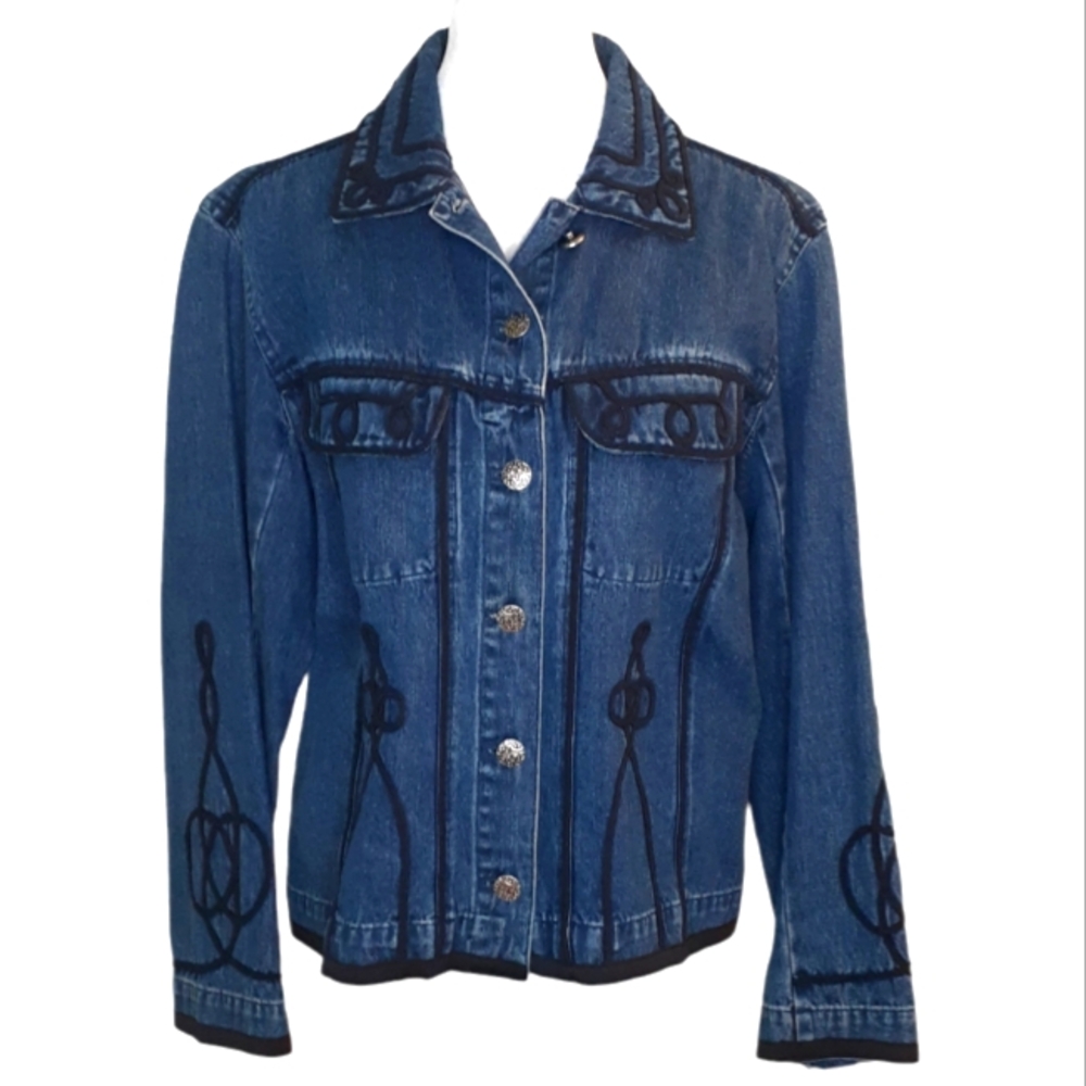 Chico's mid weight jacket. Blue. Size 1